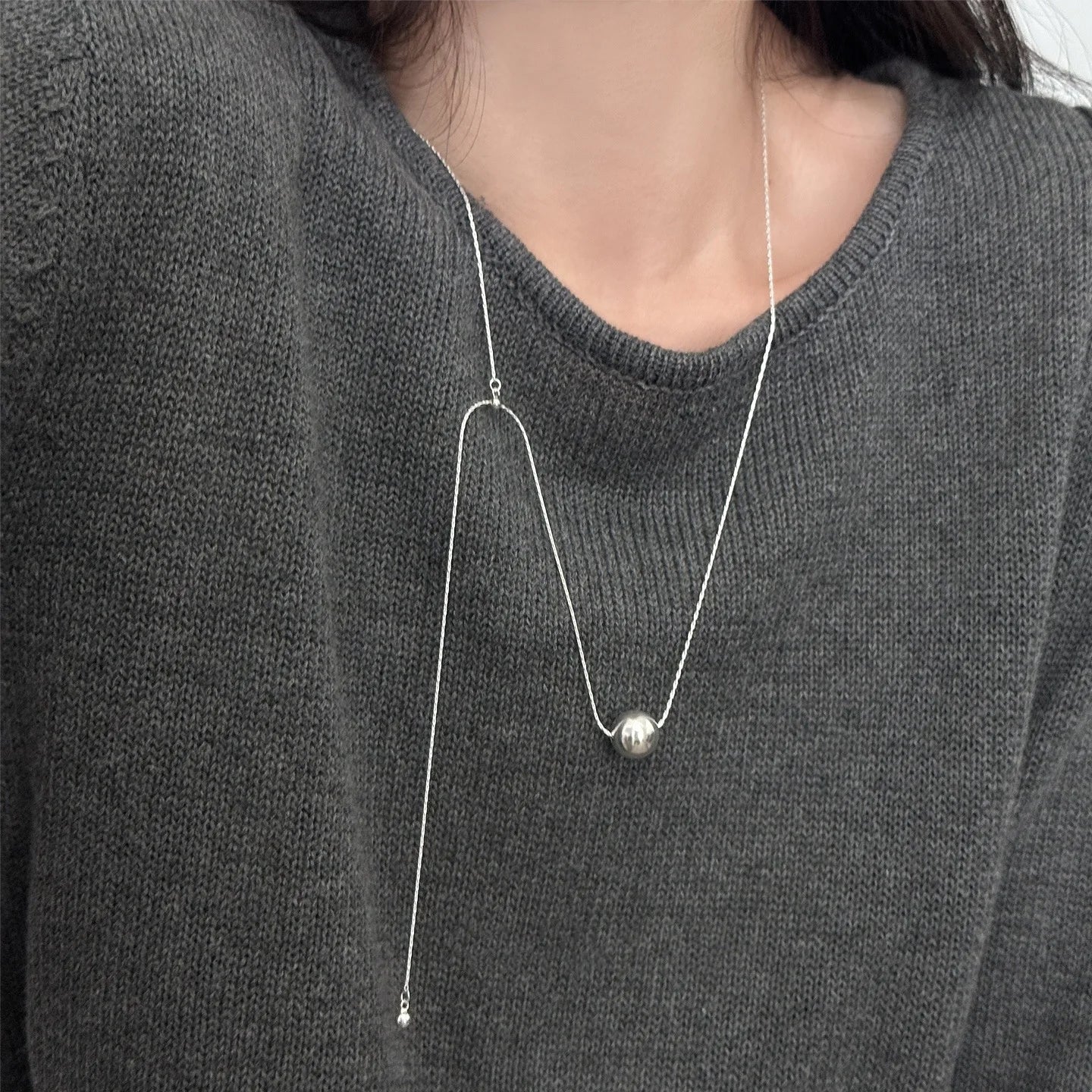 925 Sterling Silver Heart Pendant Adjustable Choker Necklace for Women