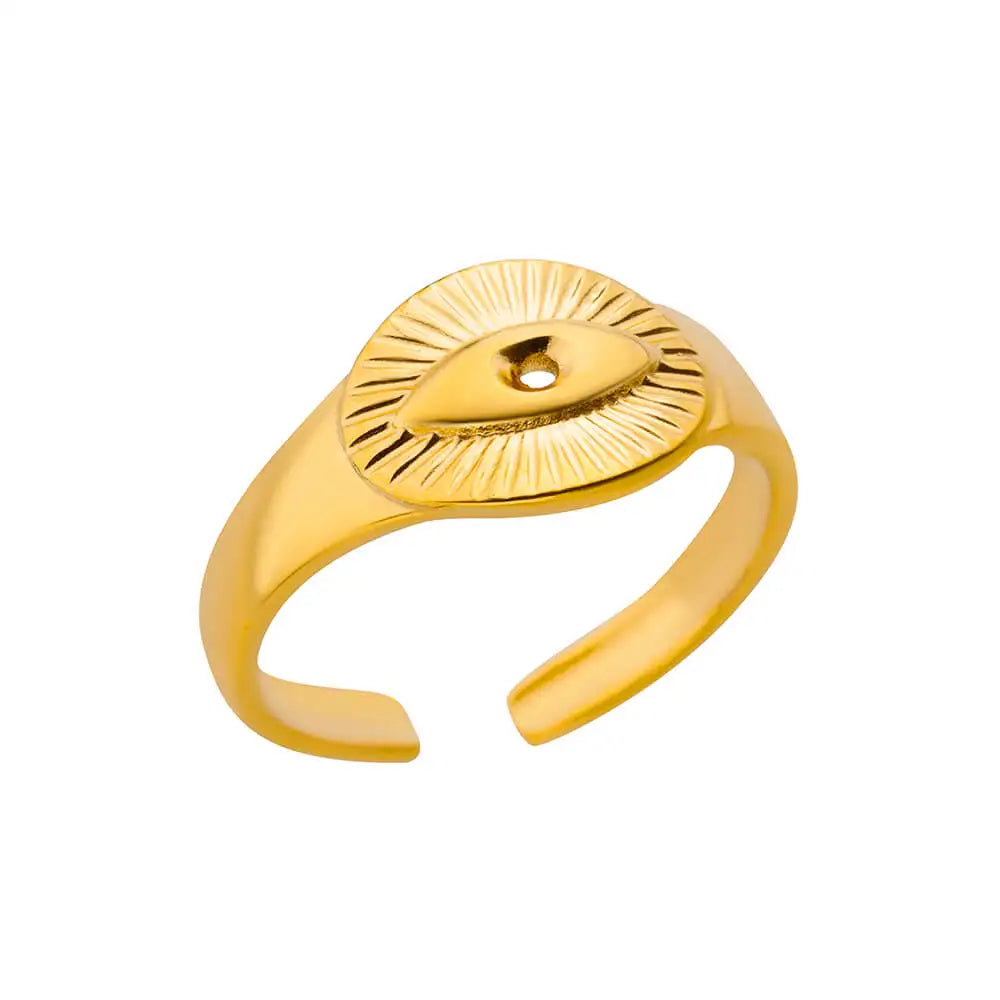 Minimalist Geometric Opening Ring for Women | 18K Gold Plated