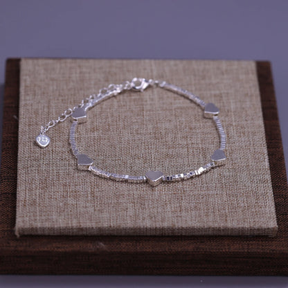 925 Sterling Silver Butterfly Bead String Bracelet for Women