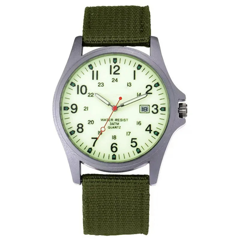 Men's Arabic Dial Quartz Watch with Silicone Strap