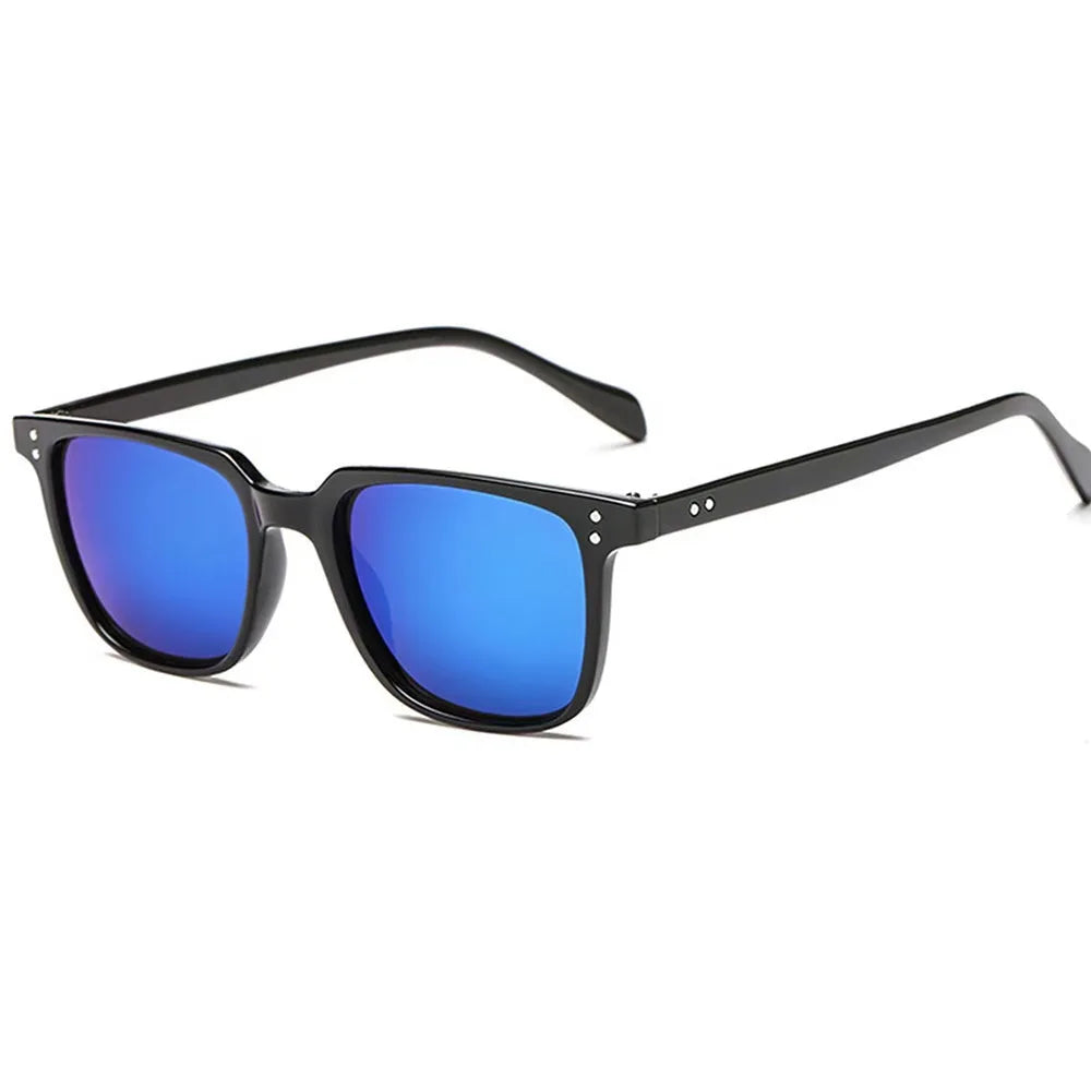 Retro Square Resin-Frame Sunglasses