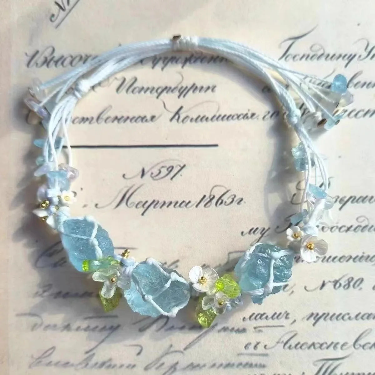 Natural Jade Crystal Flower Bracelet Bangle for Women & Girls