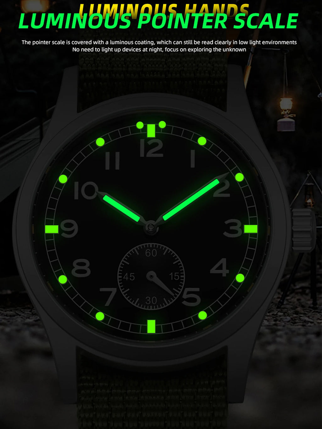 Men's Vintage-Style Quartz Field Watch with Nylon Strap