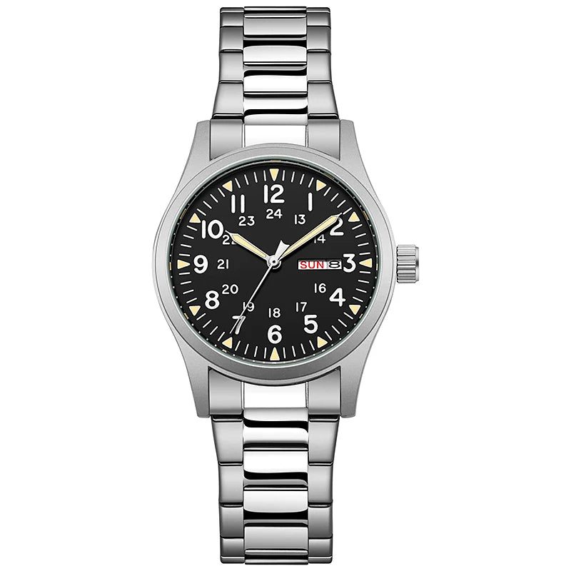 Men's Quartz Field Watch with Stainless Steel Strap