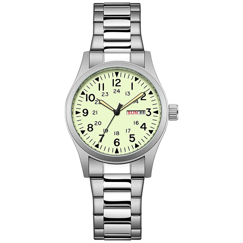 Men's Quartz Field Watch with Stainless Steel Strap