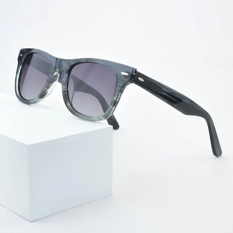 Unisex Vintage Square Resin-Frame Sunglasses