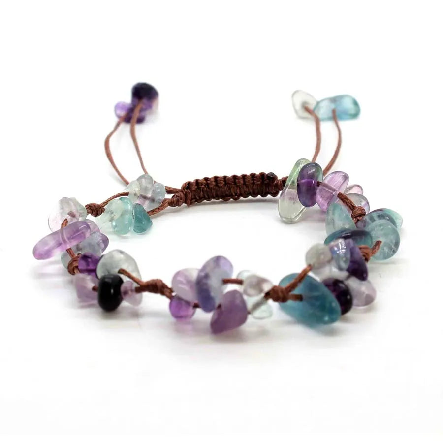 Macrame Crystal Chip Stone Braided Bracelet for Women | Adjustable