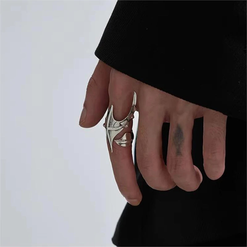 Cyberpunk Alien Open-Form Statement Ring