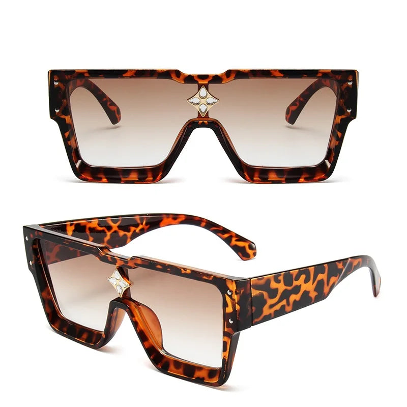 Men's Rectangle Alloy-Frame Fashion Sunglasses