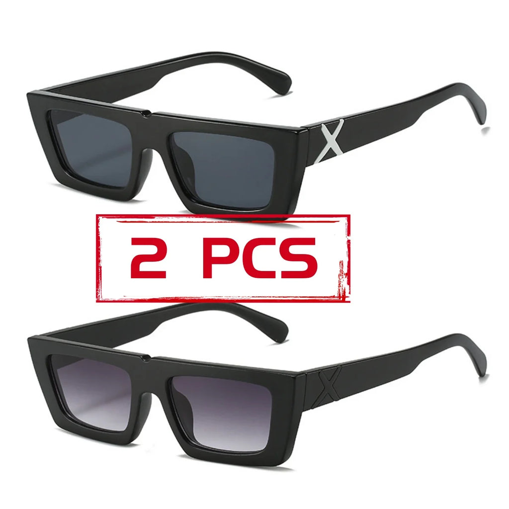Retro Square Resin-Frame Fashion Sunglasses