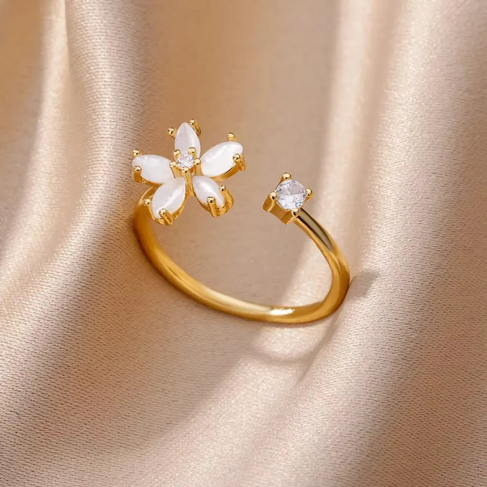 Evil Eye Zircon Adjustable Ring for Women | Luxury 18K Gold Plated