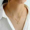 Vintage Butterfly Pendant Necklace on Snake Chain for Women