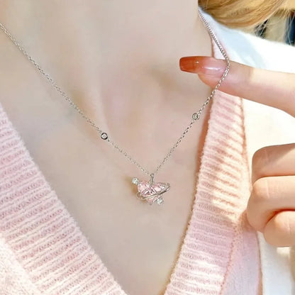 925 Sterling Silver Star Smile Dimple Pendant Necklace for Women