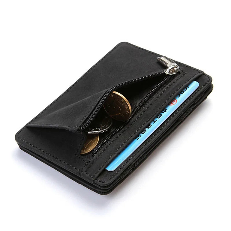 Slim Magic Men's Mini Wallet | PU Leather Card Holder & Coin Purse