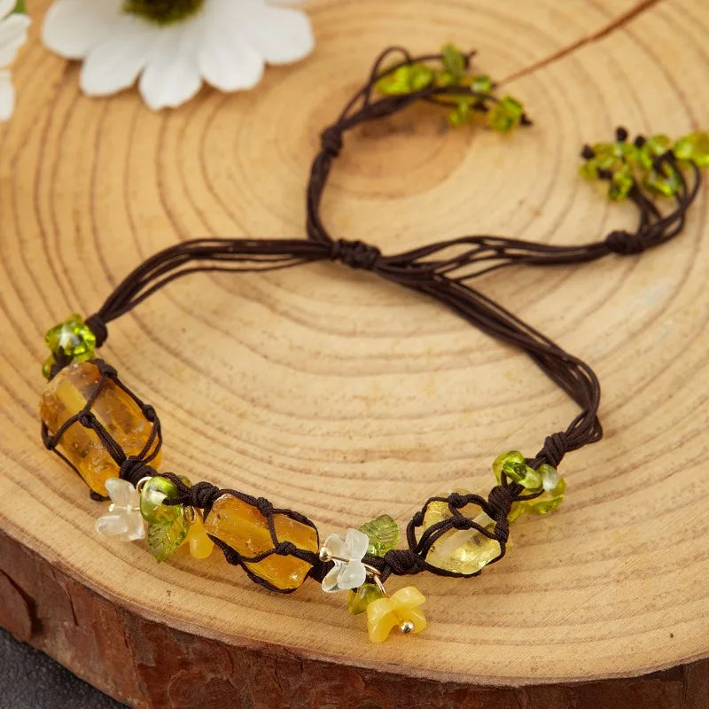 Crystal Fluorite Forest Vine Bracelet for Women | Holiday Wear
