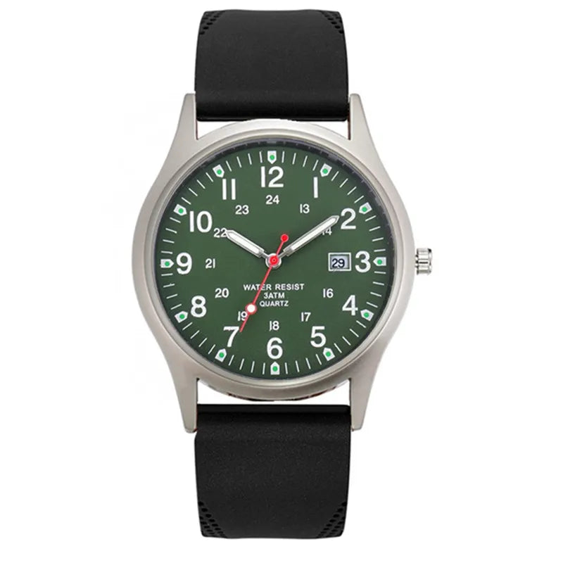 Men's Casual Quartz Watch with Silicone Strap