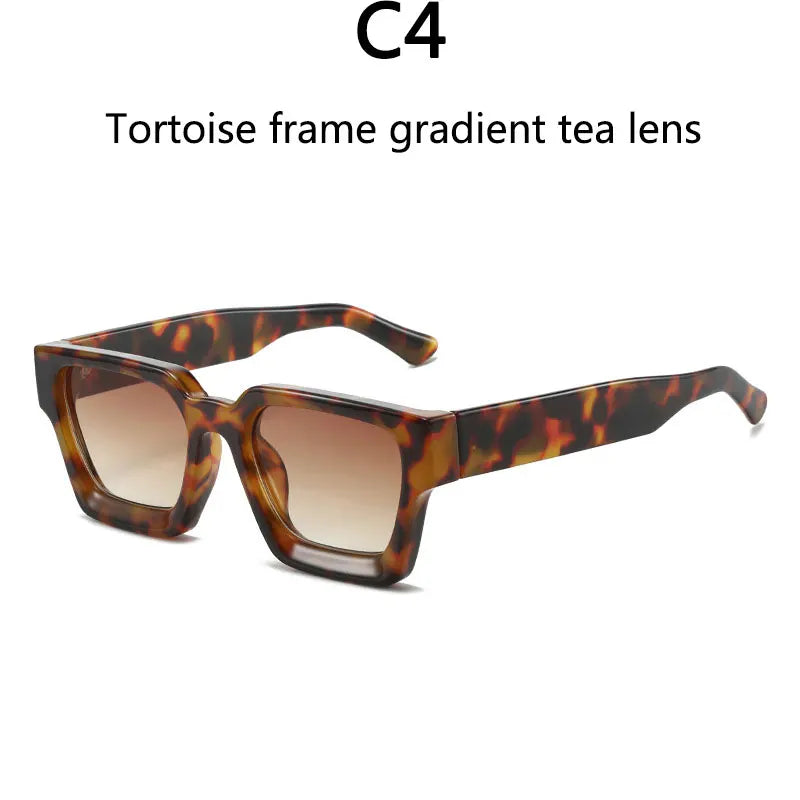 Men's Vintage Square Resin-Lens Sunglasses