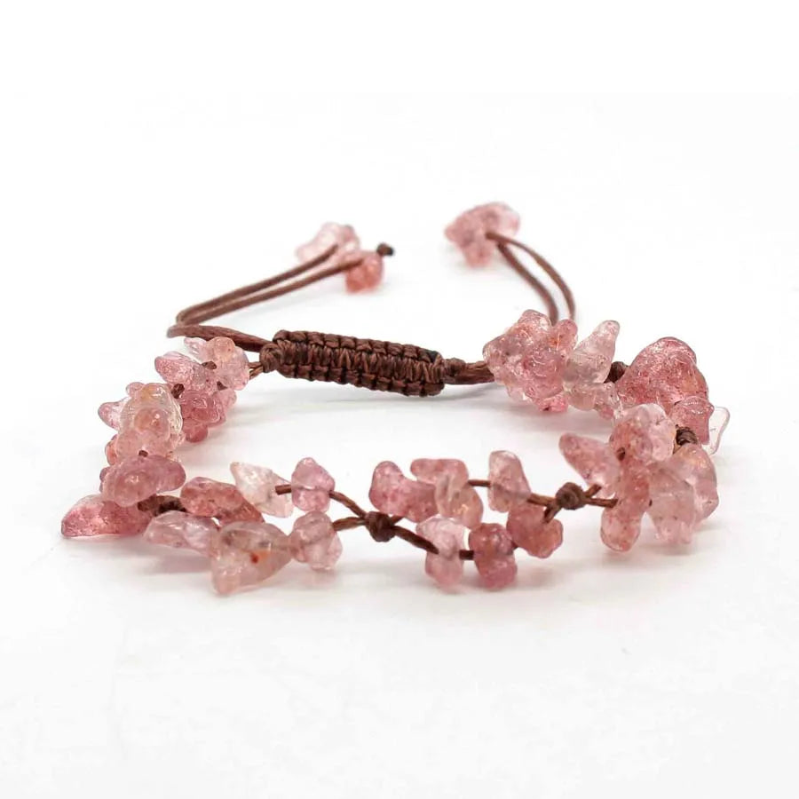 Macrame Crystal Chip Stone Braided Bracelet for Women | Adjustable