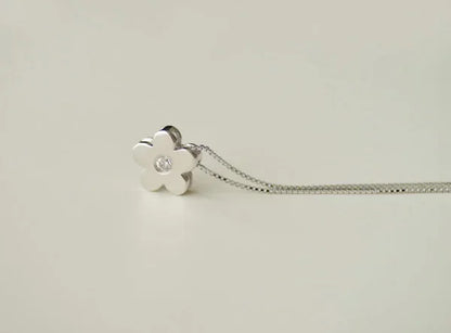 925 Sterling Silver Flower Pendant Necklace for Women