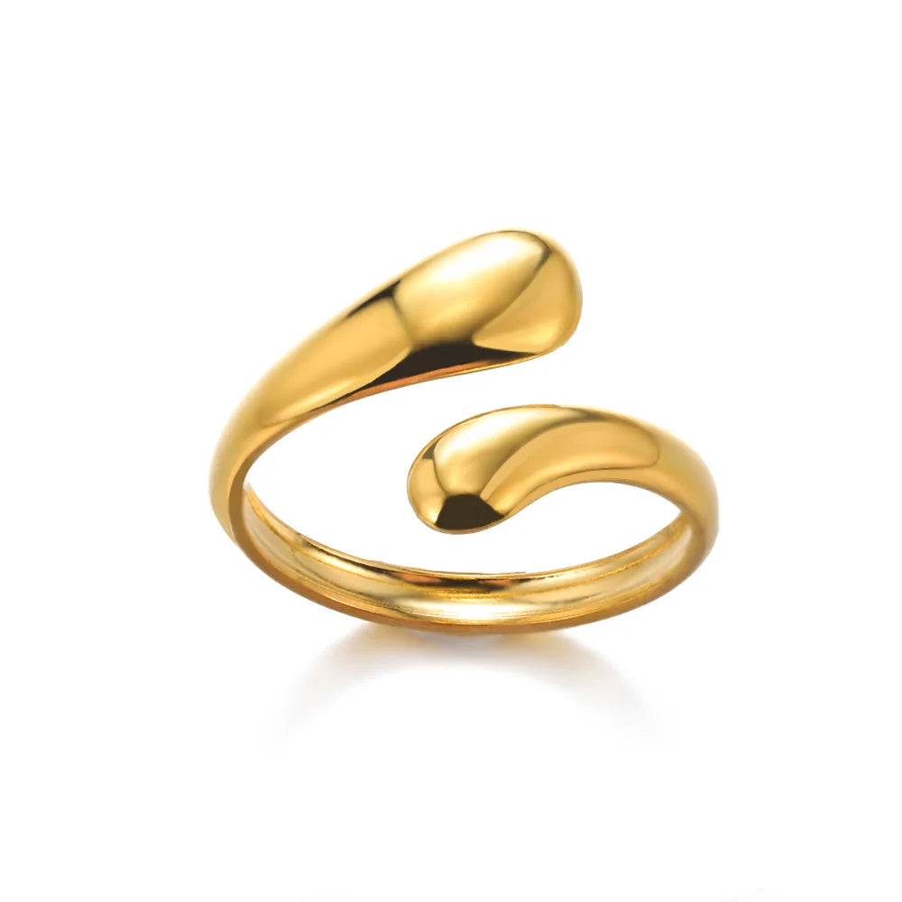 Multilayer Geometric Open Ring for Women | Vintage 18K Gold Plated