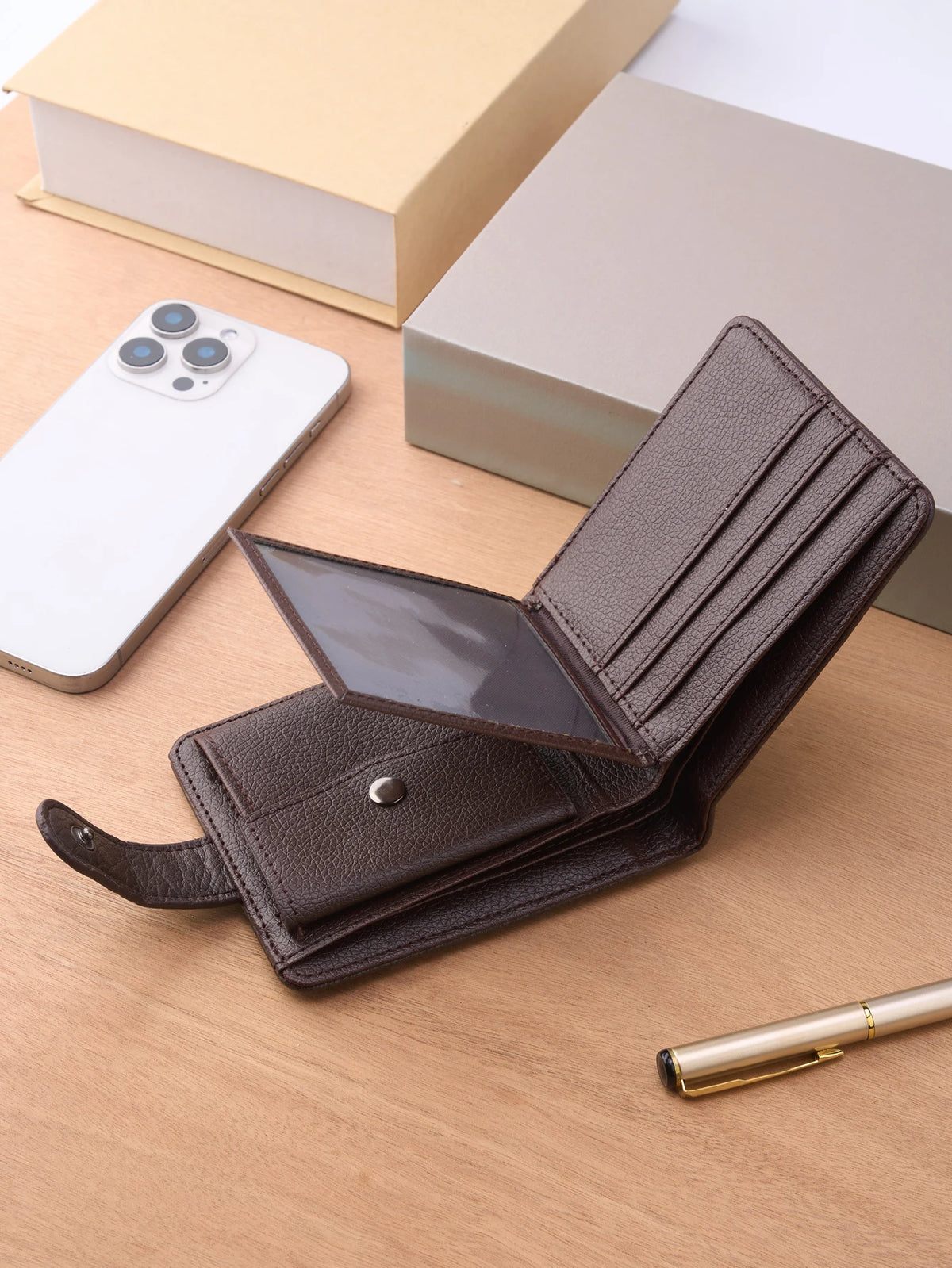 Men's PU Leather Slim Multi-Card Wallet | Zipper Short Coin Purse