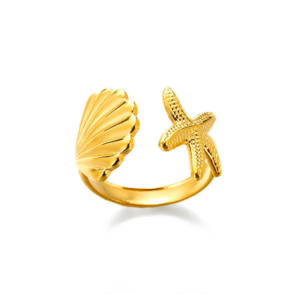 Minimalist Geometric Opening Ring for Women | 18K Gold Plated
