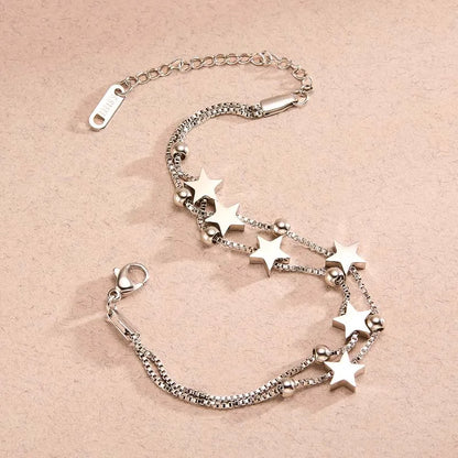 Stainless Steel Star Chain Bracelet for Women and Men