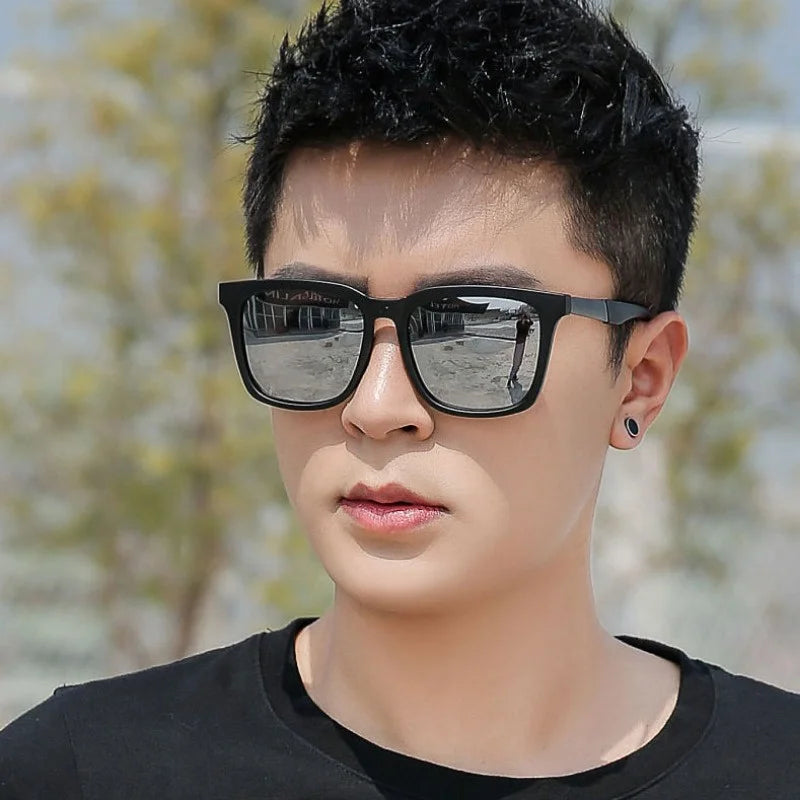 Men's Rectangle Mirrored Sunglasses