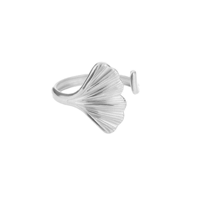 Shell & Star Adjustable Open Ring for Women | 18K Gold Plated