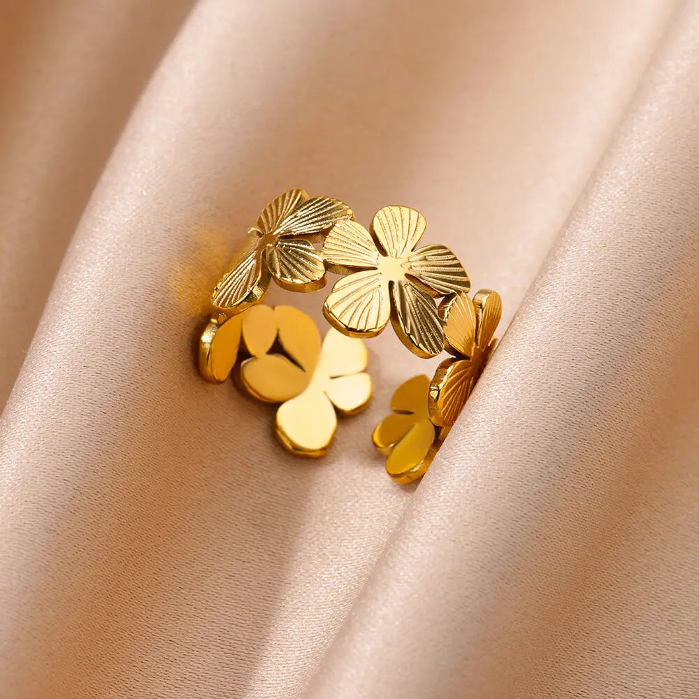 Evil Eye Zircon Adjustable Ring for Women | Luxury 18K Gold Plated