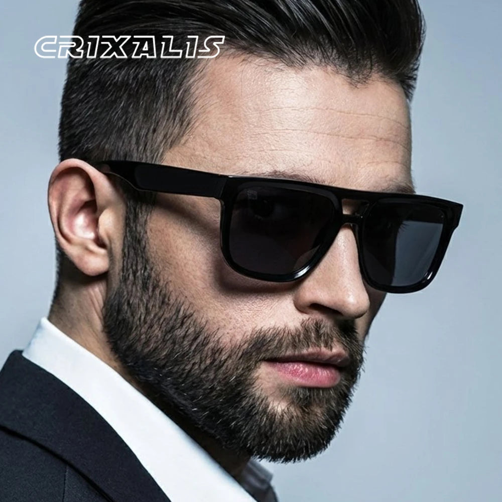 Men's Classic Square Polycarbonate Sunglasses