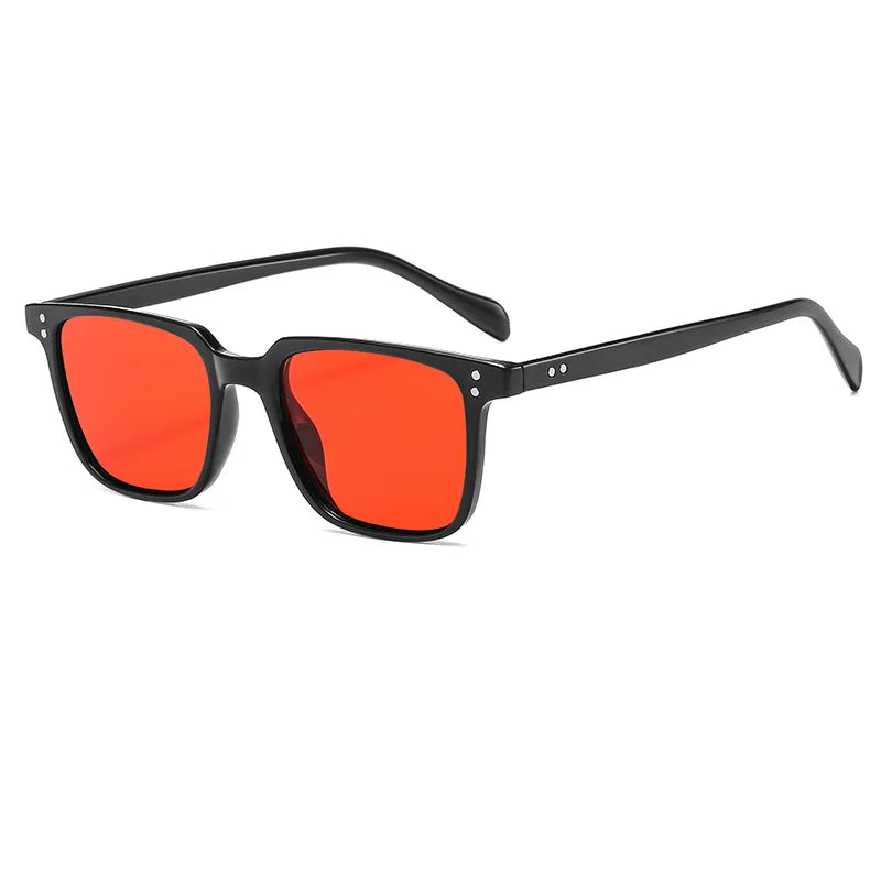 Retro Square Resin-Frame Sunglasses