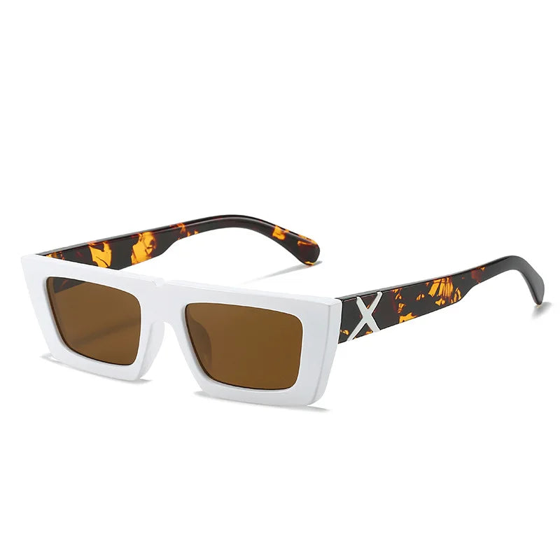 Retro Square Resin-Frame Fashion Sunglasses