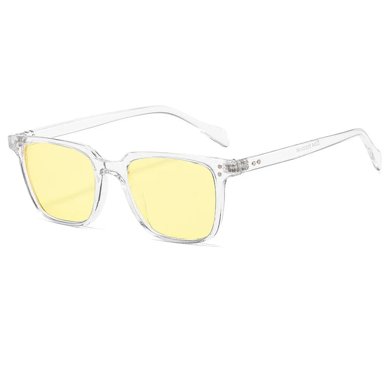 Retro Square Resin-Frame Sunglasses