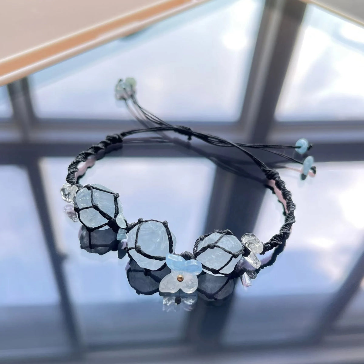 Handwoven Pebble Wreath Crystal Bracelet for Women | Best Friend Gift
