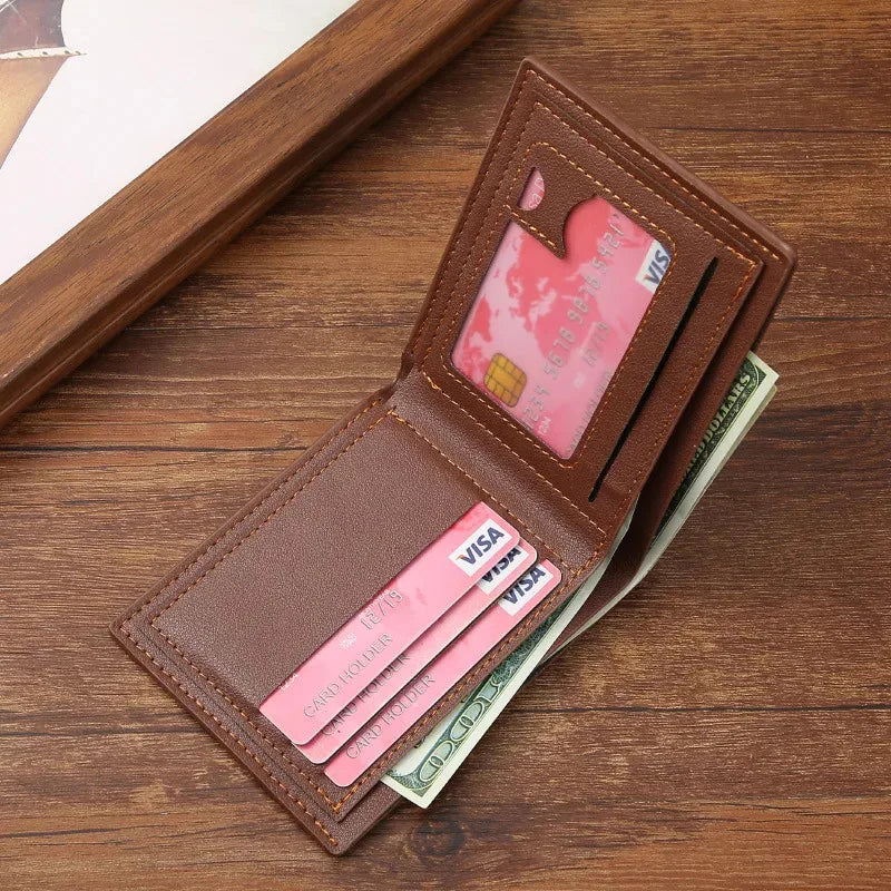 RFID Blocking Bifold Men's Wallet | Slim PU Leather Front Pocket Card Holder & Money Clip