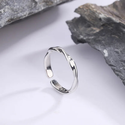 925 Sterling Silver Twisted Wire Ring for Women