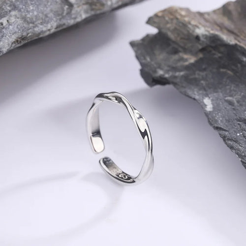 925 Sterling Silver Twisted Wire Ring for Women