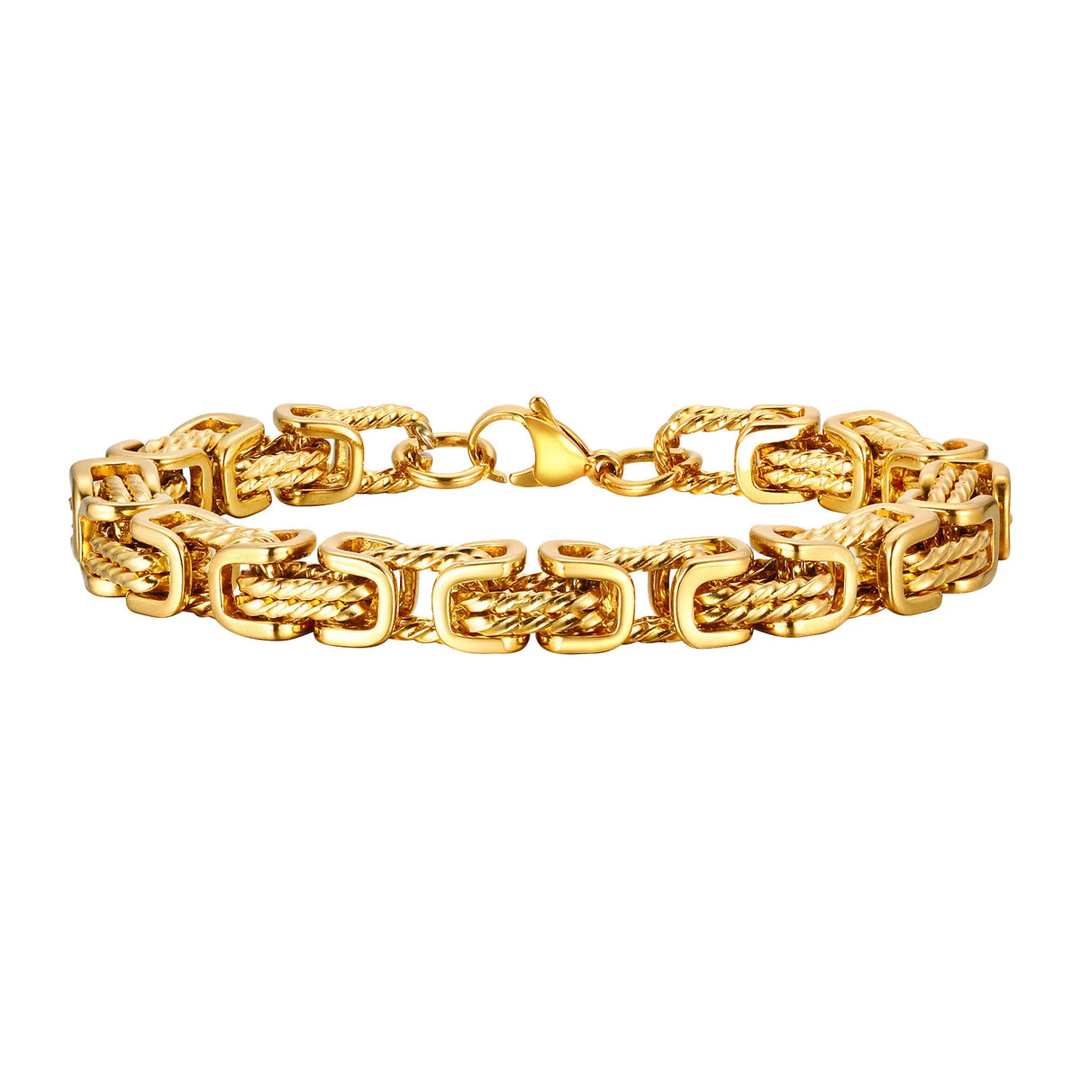 8mm Byzantine Stainless Steel Bracelet for Men