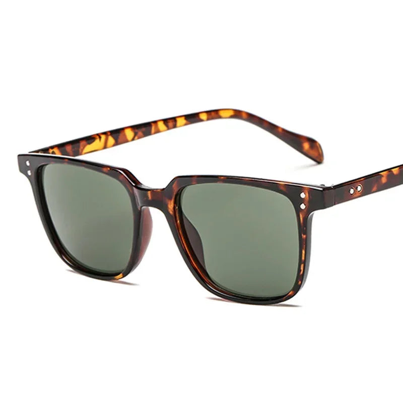 Men's Retro Square Acrylic-Lens Sunglasses