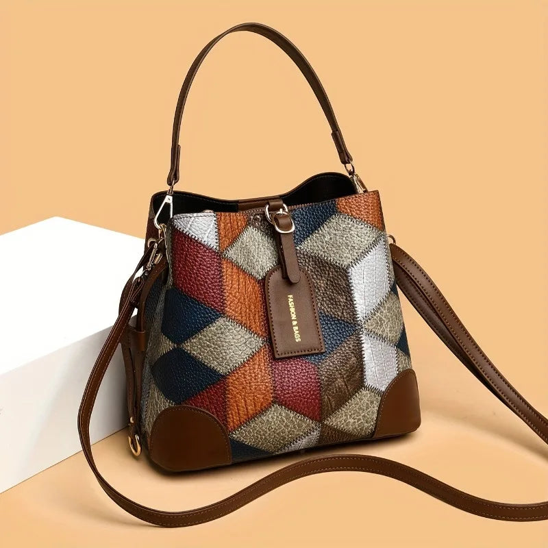 Vintage Bucket Crossbody Bag for Women