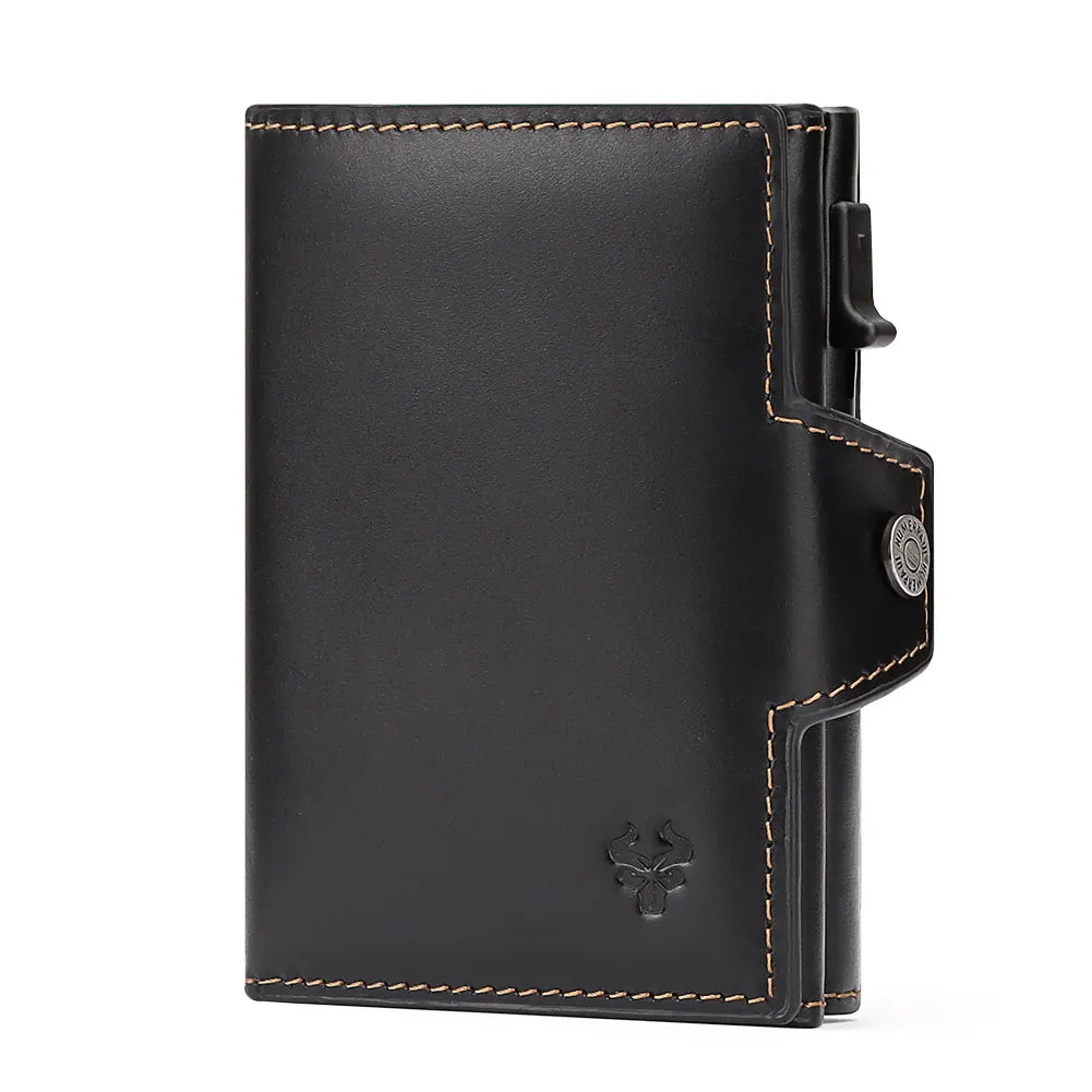 Smart Pop-Up | PU Leather Men's Wallet | RFID Blocking Slim Card Case with Zip Coin Pocket