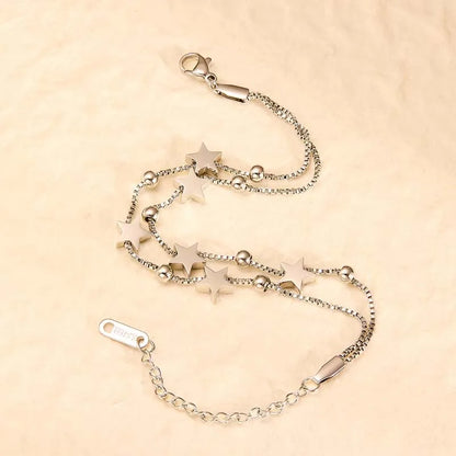 Stainless Steel Star Chain Bracelet for Women and Men