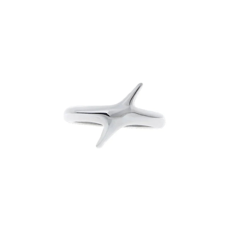 Punk Cross & Star Silver-Colour Ring