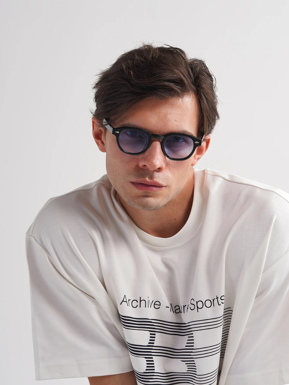 Unisex Retro Round Polycarbonate Sunglasses
