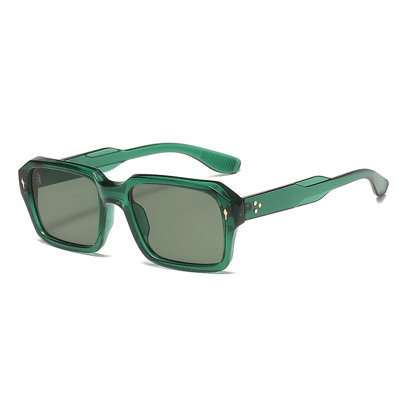 Men's Retro Rectangle Plastic-Frame Sunglasses