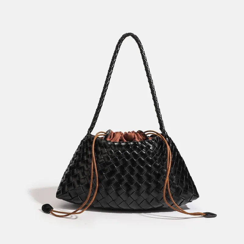 Hand-Woven PU Hobo Bag for Women
