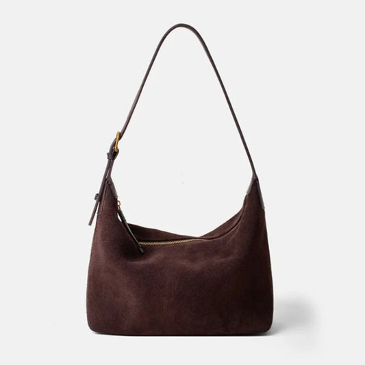 Vintage Faux Suede Saddle Bag for Women