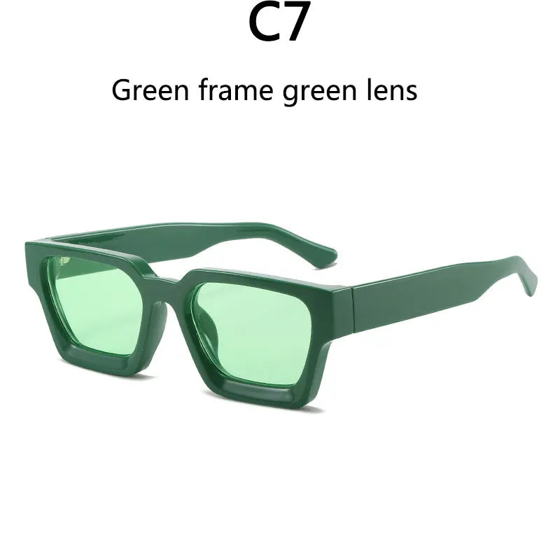 Men's Vintage Square Resin-Lens Sunglasses