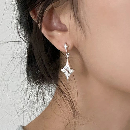 Y2K Star Crystal Drop Dangle Earrings for Women